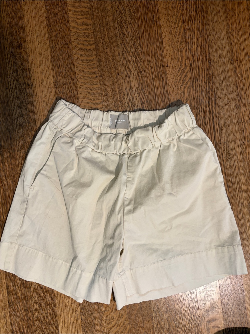 Everlane Cream Elastic-Waist Bermuda Shorts